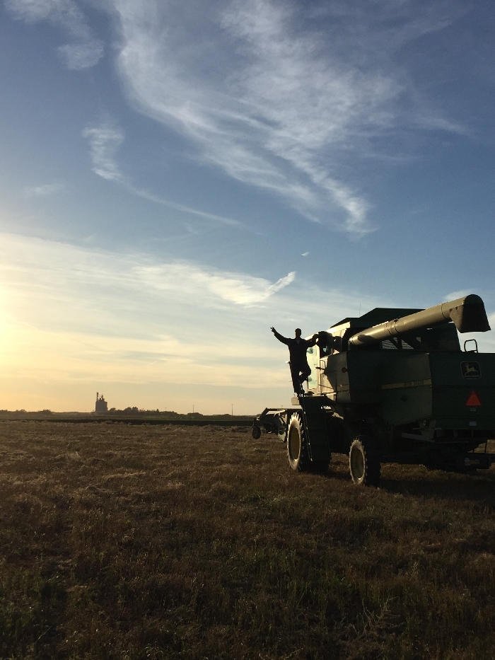 Robert Down of Fairlight celebrating the completion of harvest. Bonnie Down submitted this photo as part of